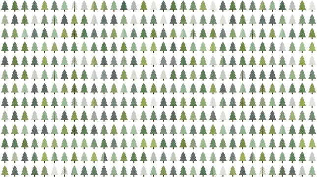 A vast densely populated field of green christmas trees creates a mesmerizing visual texture evoking the spirit of the holiday season and