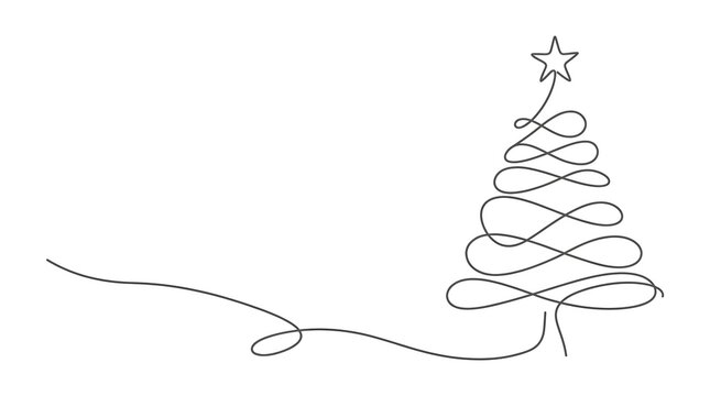 A delicately sketched christmas tree adorned with a star evokes the warmth and joyful spirit of the festive holiday season