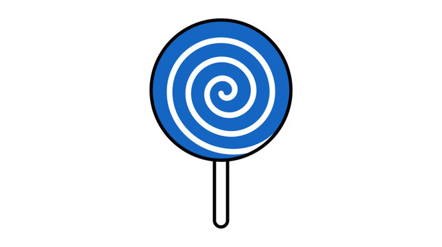 Blue Swirl Lollipop Isolated on Transparent Background