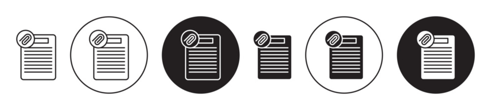 Attach document icon flat outline in black