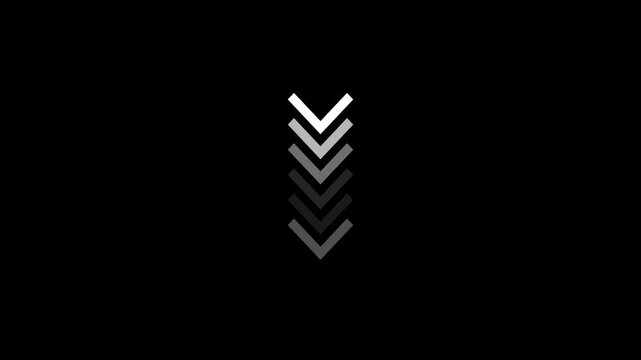 Down arrow animation on green background, direction arrow loading animation, Directional Arrow Loop Animation & 4k video motion.