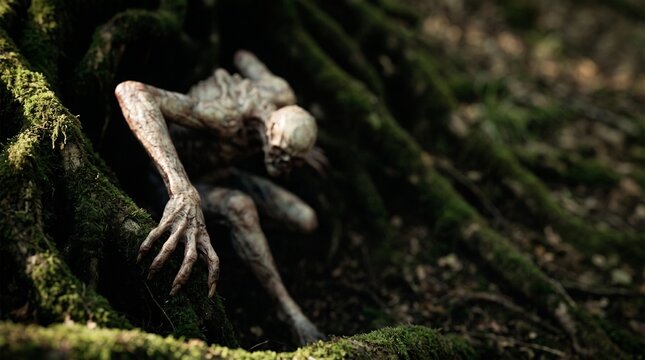 Corpo seco evil creature from Brazilian folklore lurking in the woods
