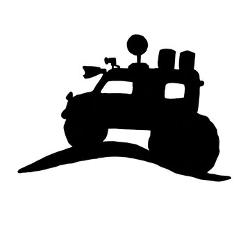 Specialized desert rescue vehicle with huge tires
