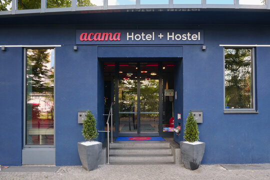 Berlin, Germany, August 30, 2026, lobby of the Acama Hotel on Tempelhofer Ufer in Kreuzberg