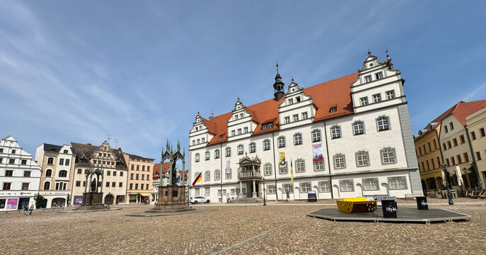 The Town Hall in the Market Square in Wittenberg, Germany