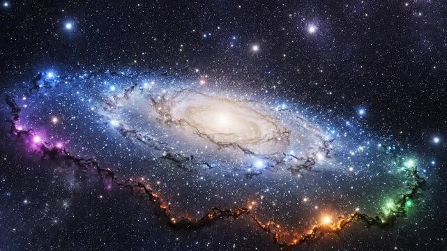 Mesmerizing depiction of the majestic Andromeda galaxy in the vast expanse of the cosmos with shimmering stars