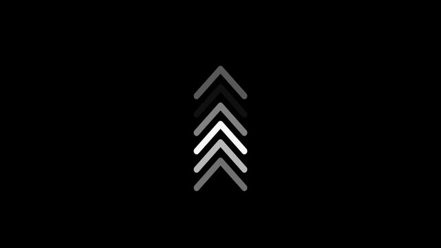 Up arrow animation on green background, direction arrow loading animation, Directional Arrow Loop Animation & 4k video motion.