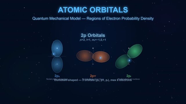 Quantum Atomic Orbitals Representing Electron Probability Cloud