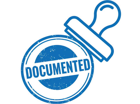 Documented stamp with hook icon graphic design