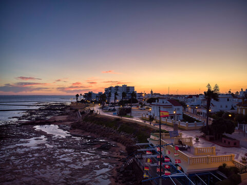 View of Chipiona at dawn in the province of Cadiz.