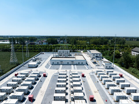 neatly arranged energy storage battery container station