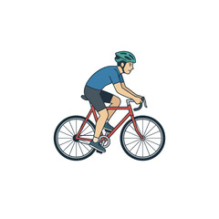 Fototapeta premium Cyclist Riding a Bicycle, Healthy Lifestyle, Sport and Recreation
