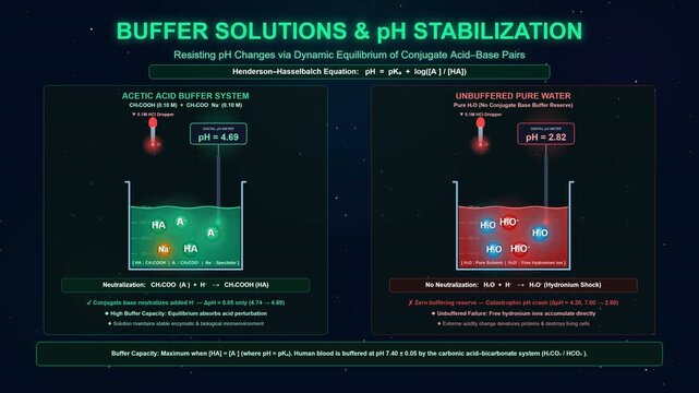 Chemical Buffer Solution Maintaining Stable pH Levels Diagram