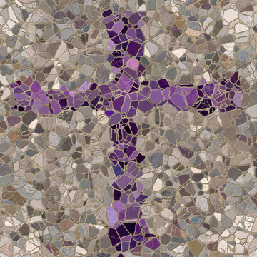 cross mosaic purple on neutral
