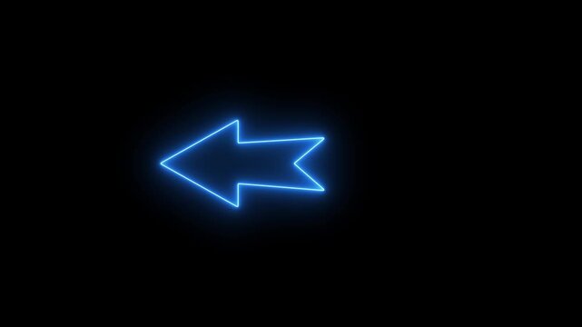 Neo arrow animation, Neon Up, down, left, Right arrow doing direction information animation on black background,4K abstract neon arrow loading icon and uploading animation.
