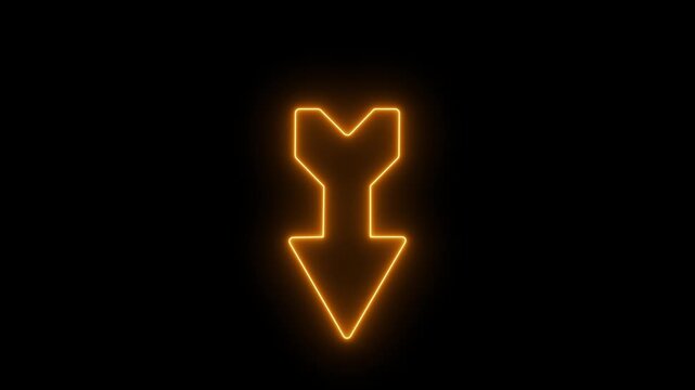 Neo arrow animation, Neon Up, down, left, Right arrow doing direction information animation on black background,4K abstract neon arrow loading icon and uploading animation.
