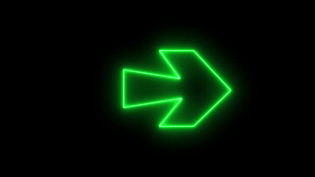 Neo arrow animation, Neon Up, down, left, Right arrow doing direction information animation on black background,4K abstract neon arrow loading icon and uploading animation.
