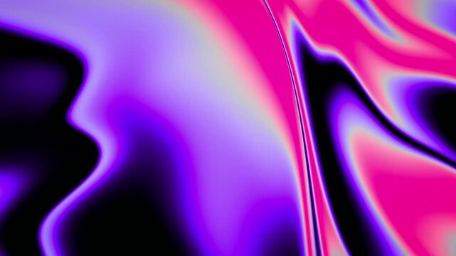 Abstract liquid metallic holographic waves flowing animation with reflective chrome surface, iridescent gradient motion, futuristic fluid background, seamless loop