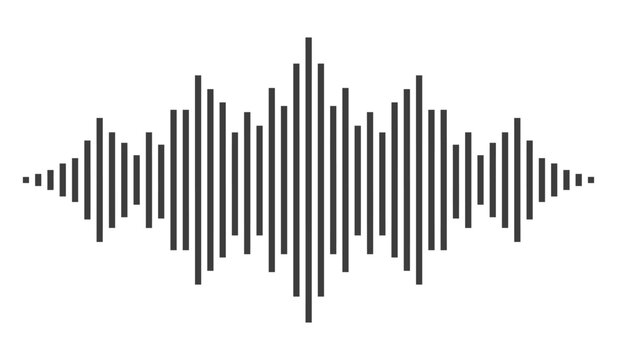 Podcast sound wave icon set with digital frequency lines and amplitude bars for recording and audio apps vector. 