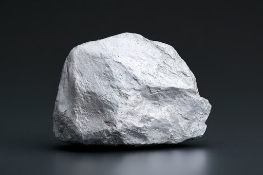 Silvery Rhodium Metal Ore on Black Background