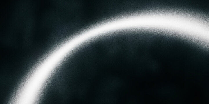 Cinematic glowing light arc on dark background, ethereal white neon curve with soft bokeh, abstract futuristic energy beam for tech wallpaper