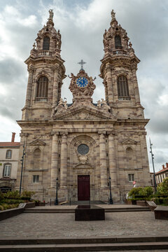 Saint-Jacques Church Baroque facade and twin towers in Lun&eacute;ville, France