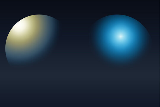 Abstract Glowing Light Orbs and Spherical Shapes on Dark Background, Futuristic 3D Energy and Technology Design