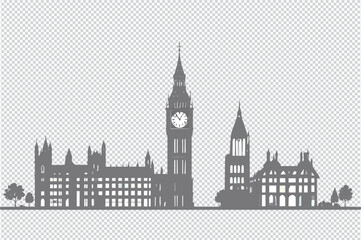 Fototapeta premium London city skyline Big Ben silhouette vector illustration
