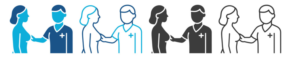 Fototapeta premium Breast exam, medical check, doctor visit, health care, clinical screening on transparent background