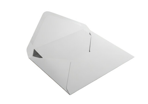 Open white paper envelope for mailing letters isolated on transparent background