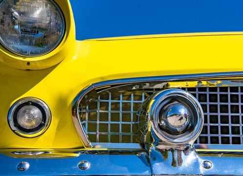 yellow car headlight