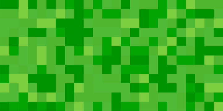 Pixel grass game background, 8bit blocks green pattern