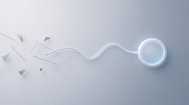 blue sperm cell abstract 3d illustration glass texture. microscopic biological cell. medical science and fertility symbol. glass sperm disintegration design. light blue background.