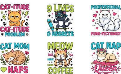 Fototapeta premium Wild Cat T-Shirt Vector Badge with Fierce Feline Illustration, Strong Typography and Adventure Inspired Apparel Graphic 