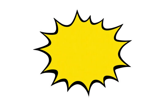 Yellow comic burst with bold black outline