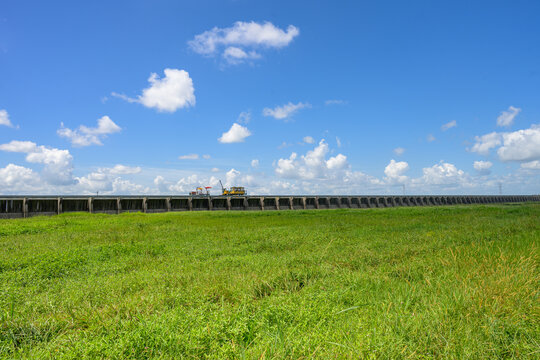 The Bonnet Carre Spillway, a Major Flood Control Structure Used to Prevent the Mississippi River from Topping its Levees when the River Reaches Flood Stage, in Norco, LA, USA 