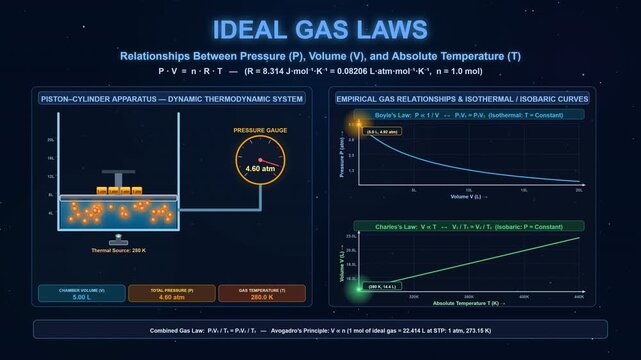 Ideal Gas Laws Showing Pressure Volume and Temperature Dynamics