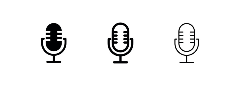 Retro Studio Microphone Recording Icons