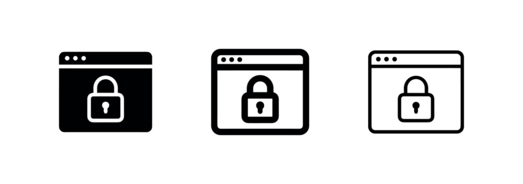 Secure Website and SSL Browser Window Icons