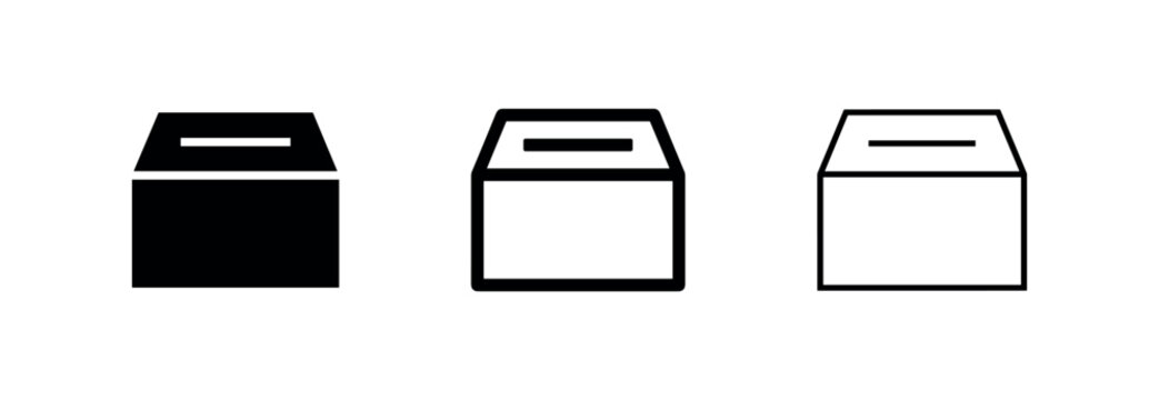 Ballot voting box icons set