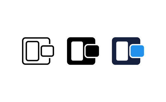 Minimalist wallet icon set showing outline solid and colored variations