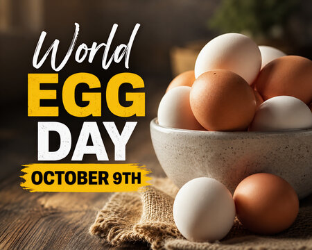 World Egg Day October 9th Featuring Fresh Brown and White Eggs