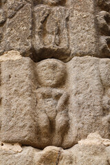 Carved stone details of The Romanesque Portal of the western facade of The Old Cathedral of Plasencia city © SoniaBonet