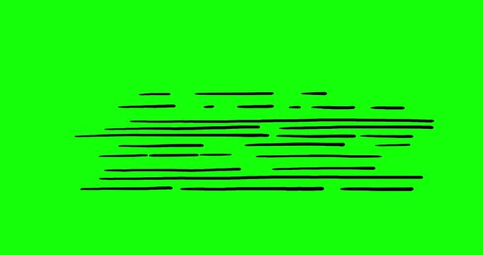 Black speed lines seamless loop greenbox. Green screen preset good for speed up effect rocket aeroplane snail or any other business subject animated. Cartoon animation black linear element.
