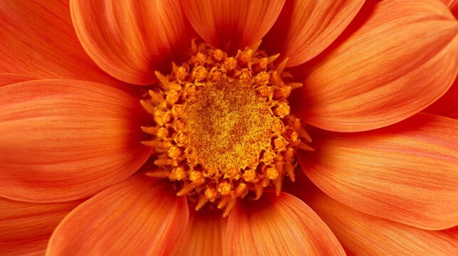 Close-up of a bright orange flower with a yellow center. the petals of the flower are elongated and have a soft, velvety texture.