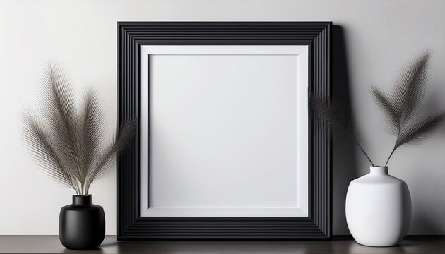 black picture frame white mat minimalist graphic
