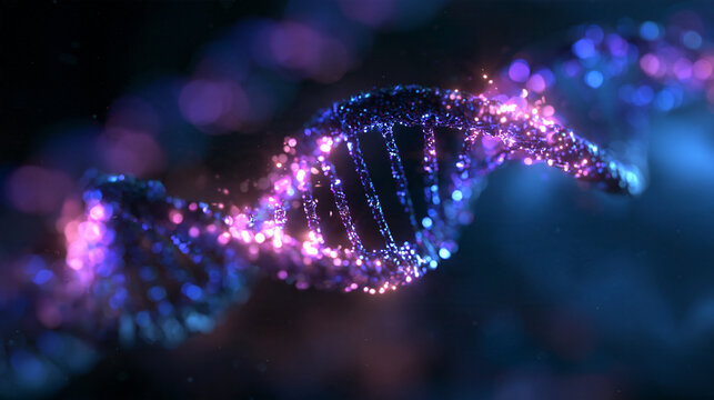 Glowing DNA Double Helix Abstract Scientific Background