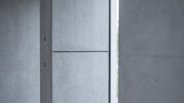 Modern Concrete Pillar and Wall in Minimalist Interior