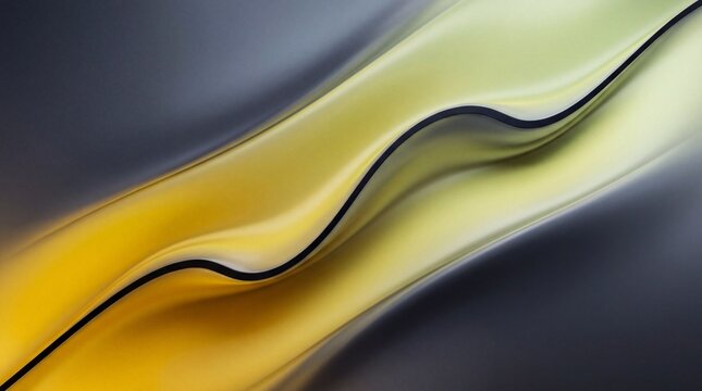 Abstract Smooth Fluid Wave Background in Yellow and Gray
