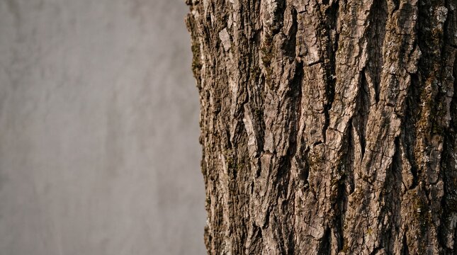 Tree Bark Texture with Blank Wall Copy Space
